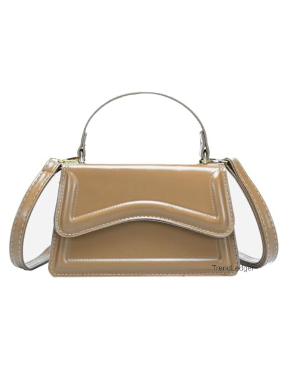 Small Square Crossbody Bag PU Leather Satchel Shoulder Purse Adjustable Strap